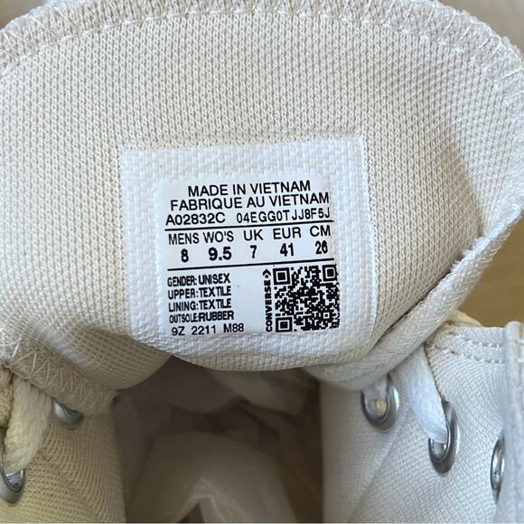 NEW Womens Size 9.5 Converse Chuck Taylor All Star Construct High Vintage White - Picture 8 of 9